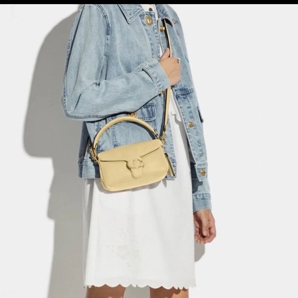 COACH Pillow Tabby 18 Nappa Soft Leather Mini Yellow - Picture 5 of 11